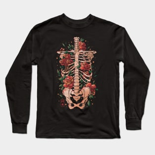 Bones and Flowers - Skull Colors Gift Long Sleeve T-Shirt